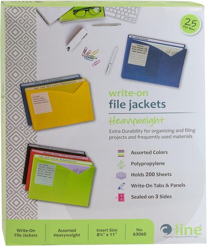 C-Line Write-On File Jackets, Playful Pops Design, Pack of 6 (63540) in Saudi Arabia