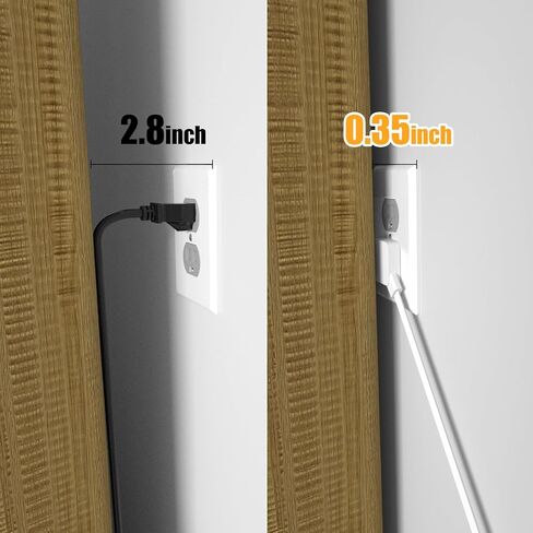 Twin Extension Cord 12 FT - Split Extension Cord with 6 Outlets and 6 USB Ports - 3 Prong Flat Plug Extension Cord - Double Extension Cord for Behind Bed, Couch, Nightstands, Vanity, Furniture in Kuwait