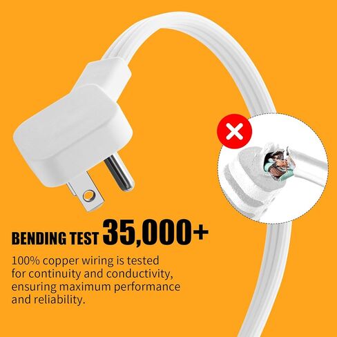 Twin Extension Cord 12 FT - Split Extension Cord with 6 Outlets and 6 USB Ports - 3 Prong Flat Plug Extension Cord - Double Extension Cord for Behind Bed, Couch, Nightstands, Vanity, Furniture in Kuwait