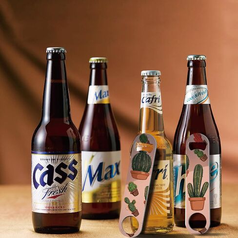 Creatcabin Peach Blade Beer Beer Enplate Flat Bottle فتاحة معدنية فولاذ مقاوم للصدأ مفتاح مطلي بالبار المطبوعة للبار الساقين الحزب المطبخ هدية الأب عيد ميلاد عيد ميلاد الوردي 1.6x7.1 بوصة in Kuwait