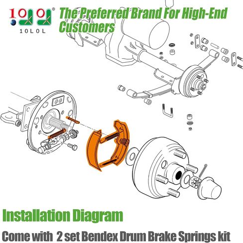 10L0L Golf Cart Cart Brake Shoes - Replacement Brake Pad for Yamaha G9-G28 (94-06) EZGO Medalist 1997+, EZGO TXT 1996+, ST 3500 Workhorse 96+ 27943G01 27945G01 70795G01 in Kuwait