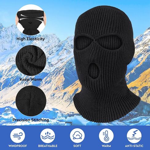 Pukavt 3 Hole Winter Crenbled Mask ، Comple Face Cover Cover Mask Warm Balaclava للتزلج على التزلج ، دراجة نارية ، جيش التزلج على الجليد الأخضر in Kuwait