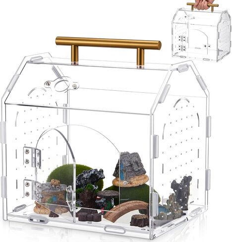 Jumping Spider Enclosure, Acrylic Tarantula Enclosure, Insect Terrarium with Handle and Magnetic Door, Transparent Terrarium for Reptiles, Amphibians, Spiders and Small Invertebrates in Saudi Arabia