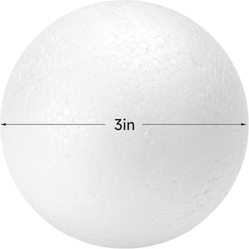 TFARC FOAM 3 Inch Craft Foam Balls 24-Pack, Polystyrene Balls for DIY Crafts School Supplies Decorations(White) in Saudi Arabia