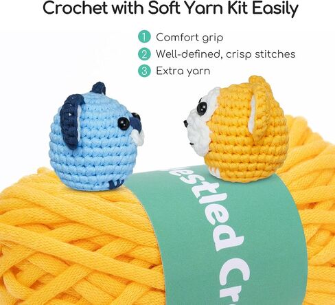مجموعة عيد الميلاد الكروشيه للمبتدئين، مجموعات الكروشيه للمبتدئين للأطفال والكبار Amigurumi Craft Knitting Crochet Animals Kits مع دروس فيديو خطوة بخطوة in Saudi Arabia