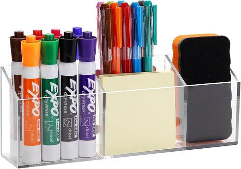 Magnetic Pen Holder Classroom Organization Acrylic Marker Holder for Whiteboard Refrigerator Locker Accessories Pencil Dry Erase Marker Basket in Saudi Arabia
