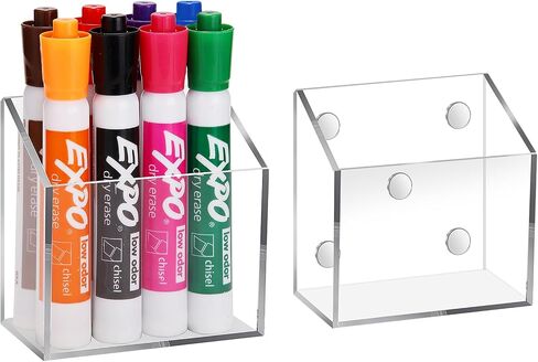 Magnetic Pen Holder Classroom Organization Acrylic Marker Holder for Whiteboard Refrigerator Locker Accessories Pencil Dry Erase Marker Basket in Saudi Arabia