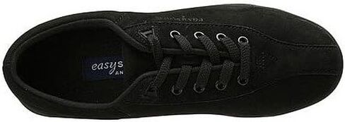 Easy Spirit Womens AP1 Leather Low Top Lace Up Fashion Sneakers, Black, Size 8.0 in Saudi Arabia