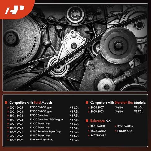 A-Premium Heavy-Duty Serpentine Drive Belt Compatible with Ford E-350 Econoline Club Wagon 1998-2002, E-350 E-450 Super Duty 2004-2007, E-450 Econoline Super Duty 1999-2001 & Starcraft Bus Starlite in Saudi Arabia