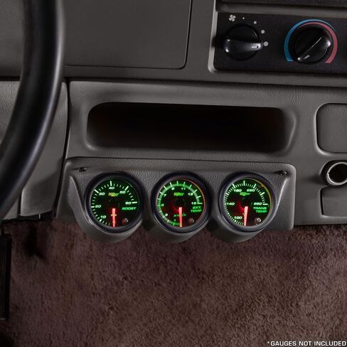 GlowShift Gray Triple Under Dashboard Gauge Pod Compatible with Ford Super Duty F-250 F-350 Power Stroke 1999-2004 - Factory Color Matched - ABS Plastic - Mounts (3) 2-1/16" (52mm) Gauges in Saudi Arabia