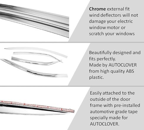 AutoClover Tape-on Rain Guards Window Foss 4 PCS تم تعيينه لجيب Renegade 2015 2015 2017 2018 2019 2020 2021 2022 2023 2024 2025 / Window Diplectors ، ظلال تنفيس خارجية (مدخنة) in Kuwait