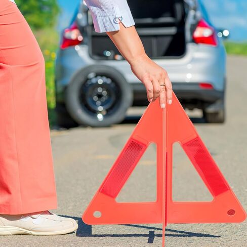 أموسفون سلامة السيارات مثلثات تحذير عاكسة العلامة عالية الوضوح علامة الطوارئ مجموعة للمساعدة على الطريق in Saudi Arabia