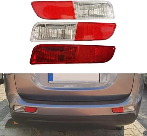 Rear Bumper Reflector Light Lens Cover (Diver Side), Rear Fog Lamp Housing Cover, Compatible with Mitsubishi Outlander 2013-2015, w/o Bulb, Red Clear Lens Lens in Saudi Arabia