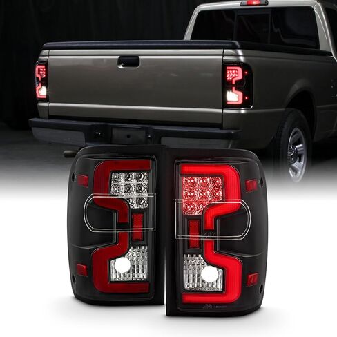 AKKON - Fit 2001-2011 Ford Ranger 01-11 LED Tube Tail Lights Rear Brake with Running Lamp Black Housing Driver - Passenger Direct Replacement in Saudi Arabia