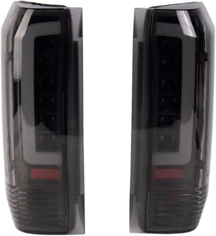 TRQ 2 Piece Driver & Passenger Side Tail Light Assembly Set LED C Light Bar Black Smoked Housing Compatible with 1990-1996 Ford Bronco F150 1990-1997 F250 1997 F250 HD F350 F450 FO2800106 FO2801105 in Saudi Arabia