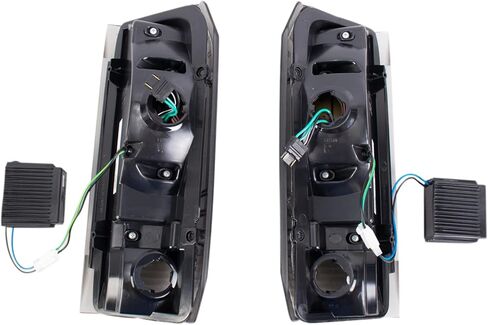 TRQ 2 Piece Driver & Passenger Side Tail Light Assembly Set LED C Light Bar Black Smoked Housing Compatible with 1990-1996 Ford Bronco F150 1990-1997 F250 1997 F250 HD F350 F450 FO2800106 FO2801105 in Saudi Arabia