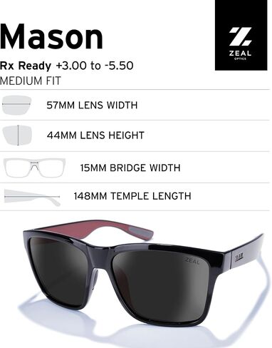 Zeal Optics Mason Square Sunglasses, Deep Ocean in Saudi Arabia