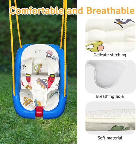 Toddler Swing Cushion - FEISIKE Baby Swing Outdoor Seat Insert Pad Compatible with Little Tikes Swings for Toddlers Age 1-3, Detachable and Washable(Swing Not Included)-AMB241 in Kuwait