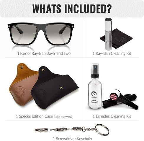 Ray-Ban RB4547 BOYFRIEND TWO Square Shape Sunglasses with Official Eyewear Kit Bundle in Saudi Arabia