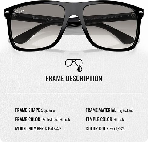 Ray-Ban RB4547 BOYFRIEND TWO Square Shape Sunglasses with Official Eyewear Kit Bundle in Saudi Arabia