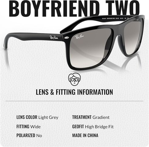 Ray-Ban RB4547 BOYFRIEND TWO Square Shape Sunglasses with Official Eyewear Kit Bundle in Saudi Arabia