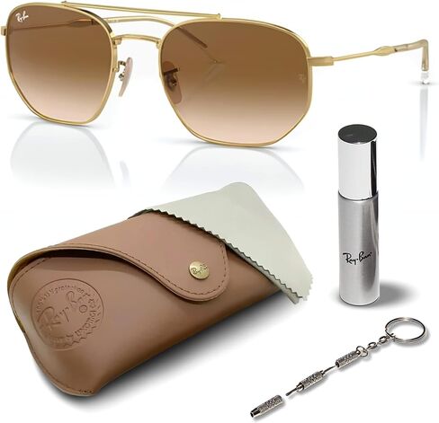 Ray-Ban RB3707 Square-Round Shape Sunglasses with Official Eyewear Kit Bundle in Saudi Arabia