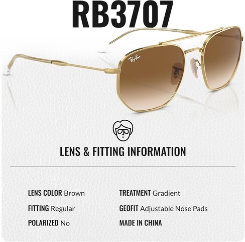 Ray-Ban RB3707 Square-Round Shape Sunglasses with Official Eyewear Kit Bundle in Saudi Arabia