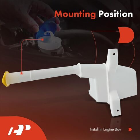 A -Premium Windshield Washer Reservoir متوافق مع نماذج Ford Select - Mustang 2010 2011 2012 2013 ، مع (CAP/Gasher Pump/Filler Neck/Hose/Bracket) - استبدال# 14860686 in Saudi Arabia