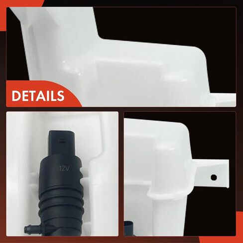 A -Premium Windshield Washer Reservoir متوافق مع نماذج Ford Select - Mustang 2010 2011 2012 2013 ، مع (CAP/Gasher Pump/Filler Neck/Hose/Bracket) - استبدال# 14860686 in Saudi Arabia