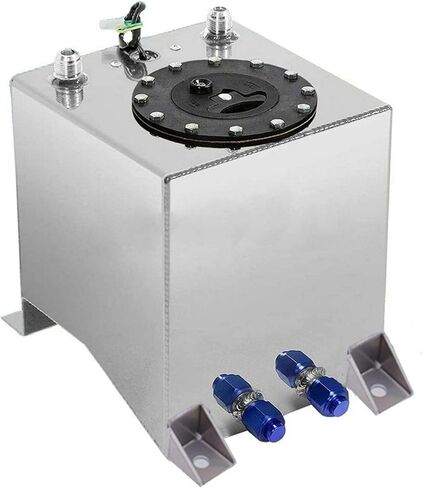 2.5 Gallon Universal Fuel Cell Gas Tank Aluminum Polished Race Street Drift Strip Fuel Cell Tank with Level Sender Silver in Saudi Arabia