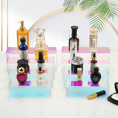 صناديق عرض أكريليك قزحيات ، مصنوعة يدويًا 10 أجهزة مكونة من مواقف الشاشة الأكريليك ، وقواعد قوس قزح ، ومواقف عرض ، ورفوف المعرض الأكريليك ، تقف على محفظة مجوهرات العطور المقتنيات in Kuwait