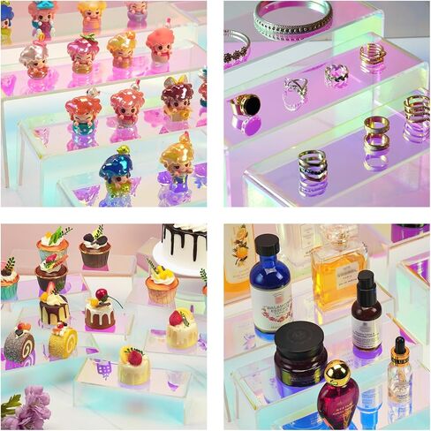 صناديق عرض أكريليك قزحيات ، مصنوعة يدويًا 10 أجهزة مكونة من مواقف الشاشة الأكريليك ، وقواعد قوس قزح ، ومواقف عرض ، ورفوف المعرض الأكريليك ، تقف على محفظة مجوهرات العطور المقتنيات in Kuwait