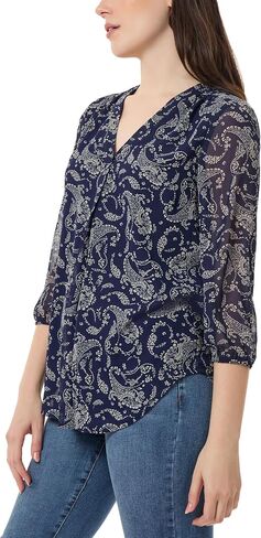 Jones New York للسيدات 3/4 Sleeve V-Neck Tup in Kuwait