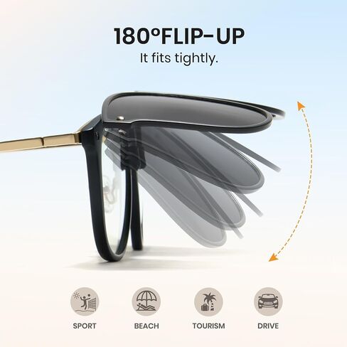 Cyxus Folding Clip-on Sunglasses for Men Polarized UV Protection TAC Lens Fashion Ultralight Male Shades in Saudi Arabia