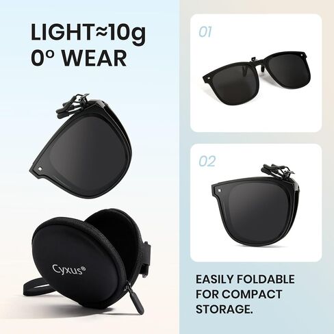 Cyxus Folding Clip-on Sunglasses for Men Polarized UV Protection TAC Lens Fashion Ultralight Male Shades in Saudi Arabia