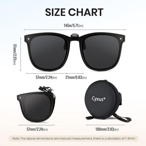 Cyxus Folding Clip-on Sunglasses for Men Polarized UV Protection TAC Lens Fashion Ultralight Male Shades in Saudi Arabia