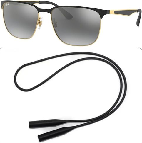 Ray-Ban RB3569 Sunglasses Bundle: RB 3569 187/88 Black On Arista and Universal Anti-slip Silicone Leash in Saudi Arabia