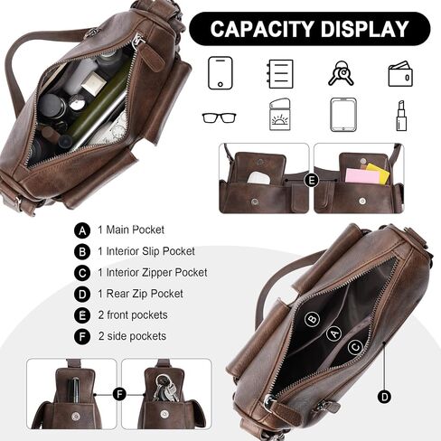 حقيبة كتف Aphison للنساء ، يحافظ على حقائب Crossbody جلد نباتي للسيدات ، حقائب اليد متعددة الجيوب in Kuwait