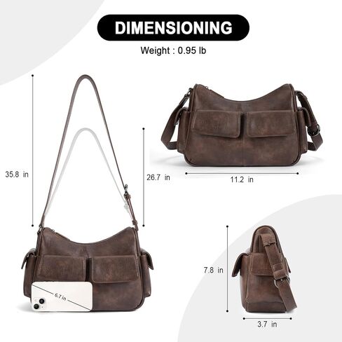 حقيبة كتف Aphison للنساء ، يحافظ على حقائب Crossbody جلد نباتي للسيدات ، حقائب اليد متعددة الجيوب in Kuwait