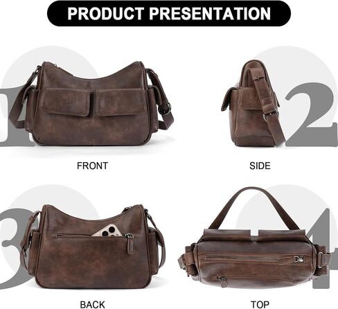 حقيبة كتف Aphison للنساء ، يحافظ على حقائب Crossbody جلد نباتي للسيدات ، حقائب اليد متعددة الجيوب in Kuwait