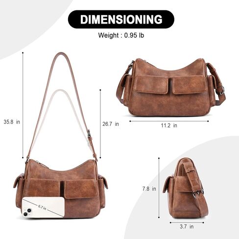 حقيبة كتف Aphison للنساء ، يحافظ على حقائب Crossbody جلد نباتي للسيدات ، حقائب اليد متعددة الجيوب in Kuwait