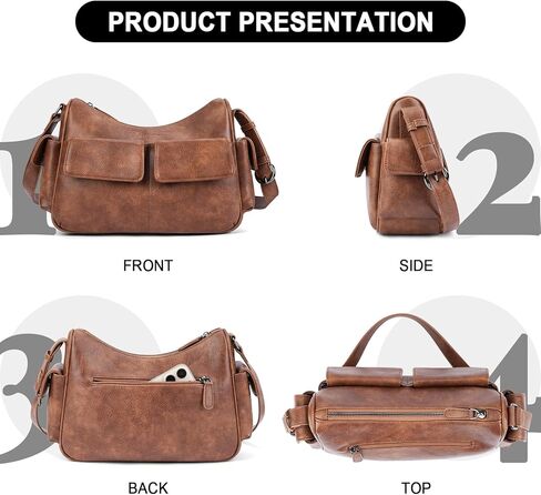 حقيبة كتف Aphison للنساء ، يحافظ على حقائب Crossbody جلد نباتي للسيدات ، حقائب اليد متعددة الجيوب in Kuwait