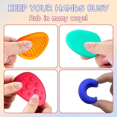 Sensory Stone Fidget Toys for Autism -12 Pack Textured Soft Worry Stones, Stress Anxiety Relief Sensory Toys for Kids & Adults, Calming Classroom Prizes, Office Coworker Gifts in Saudi Arabia