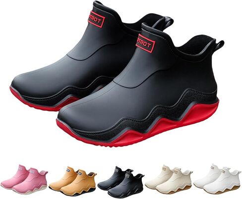 Men's and women's couple fashion rain boots, non-slip wear-resistant waterproof rain shoes for outdoor work fishing travel in Kuwait