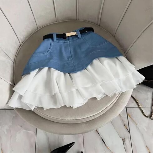 تنورة ميني A-line Mini A-Line High Weist Denim Skirt Slim Fit Fit Disual Summer Short in Kuwait
