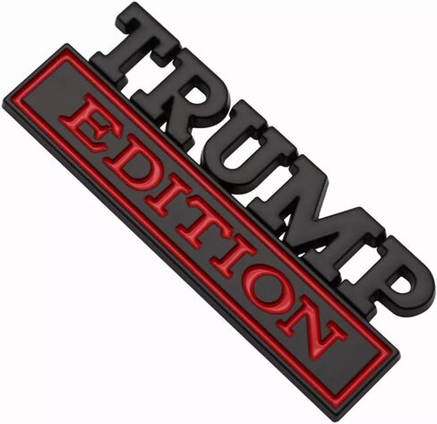 Pair Set Trump Edition Emblem 3D Badge Stickers Decal Replacement for Car Truck SUV (Silver Black) in Saudi Arabia