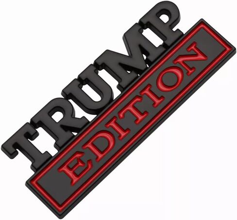 Pair Set Trump Edition Emblem 3D Badge Stickers Decal Replacement for Car Truck SUV (Silver Black) in Saudi Arabia