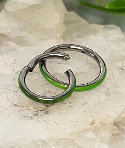 1 Piece Unique Titanium Glow in the Dark Outer Edge Hinged Segment Ring - Septum Hoop Helix Daith - 16g - Body Jewelry in Saudi Arabia