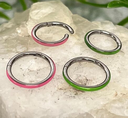 1 Piece Unique Titanium Glow in the Dark Outer Edge Hinged Segment Ring - Septum Hoop Helix Daith - 16g - Body Jewelry in Saudi Arabia