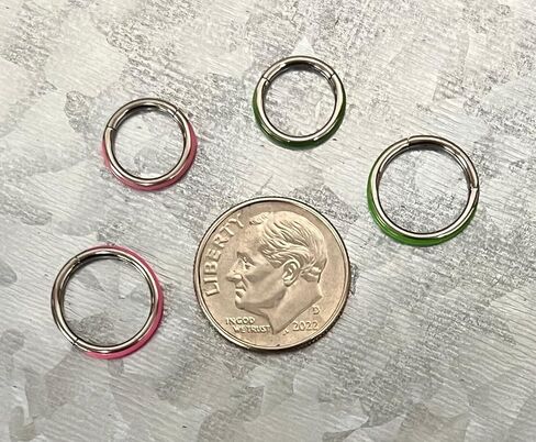 1 Piece Unique Titanium Glow in the Dark Outer Edge Hinged Segment Ring - Septum Hoop Helix Daith - 16g - Body Jewelry in Saudi Arabia